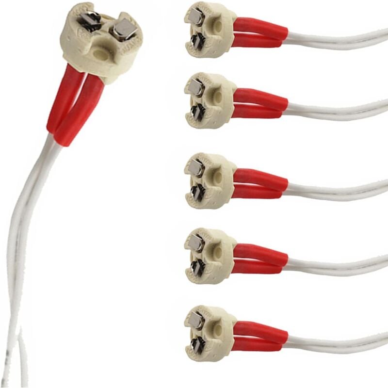foto del prodotto sollbry portalampada mr16, confezione da 6, adattatore per connettore da 15 cm, attacco femmina mr16 gu5.3, base in ceramica per lampada alogena