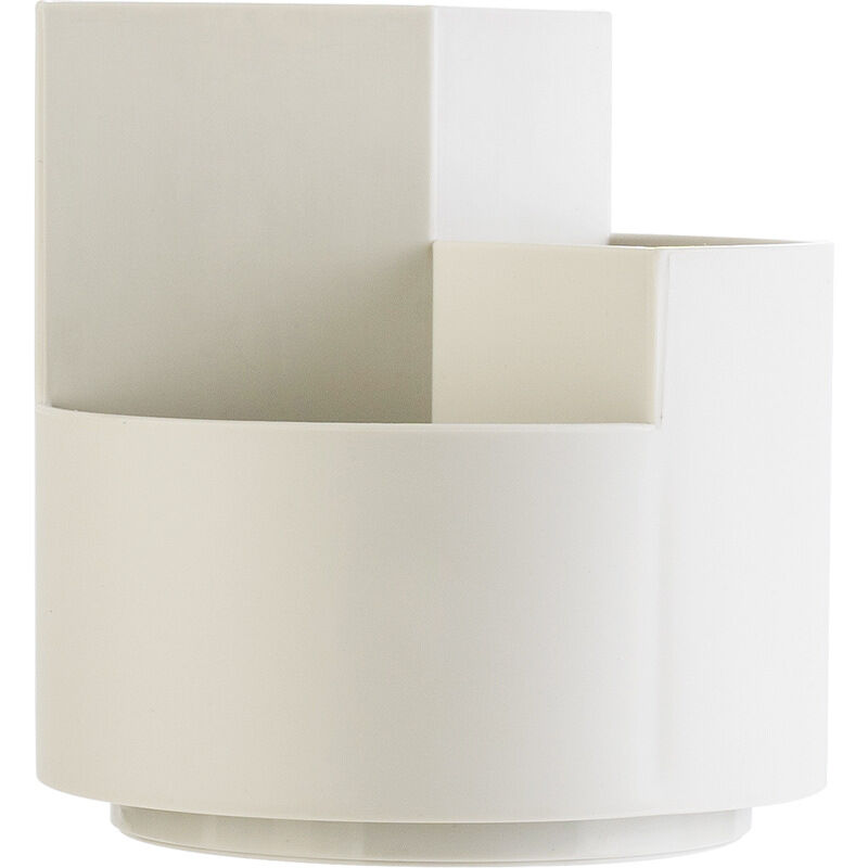 foto del prodotto sollbry portapenne bianco girevole a 360 con scomparti multipli, versatile organizer da scrivania e contenitore per pennelli da trucco
