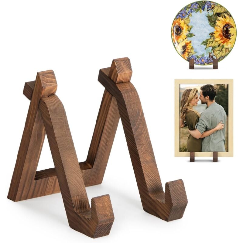 foto del prodotto sollbry portapiatti decorativo in legno, portapiatti da tavolo, espositore per cornici fotografiche, 10,216,515,2 cm 1 pezzo 