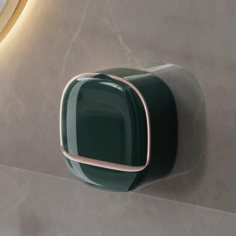 foto del prodotto sollbry portasapone da bagno a parete, portasapone da doccia con coperchio a ribalta, portasapone da doccia impermeabile, portasapone nordico