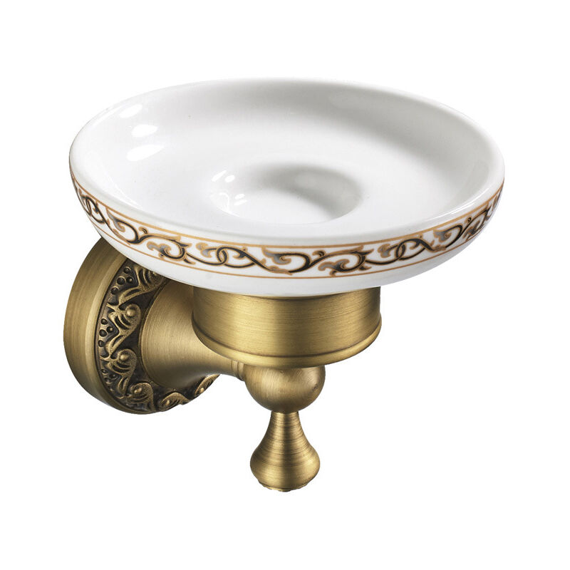 foto del prodotto sollbry portasapone in ottone bronzo anticato, portasapone da parete, accessori per il bagno, motivo intagliato
