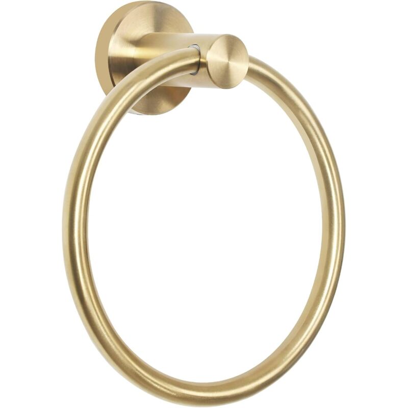 foto del prodotto sollbry portasciugamani da bagno con anello in oro spazzolato, portasciugamani rotondo da parete in acciaio inossidabile sus 304, finitura oro