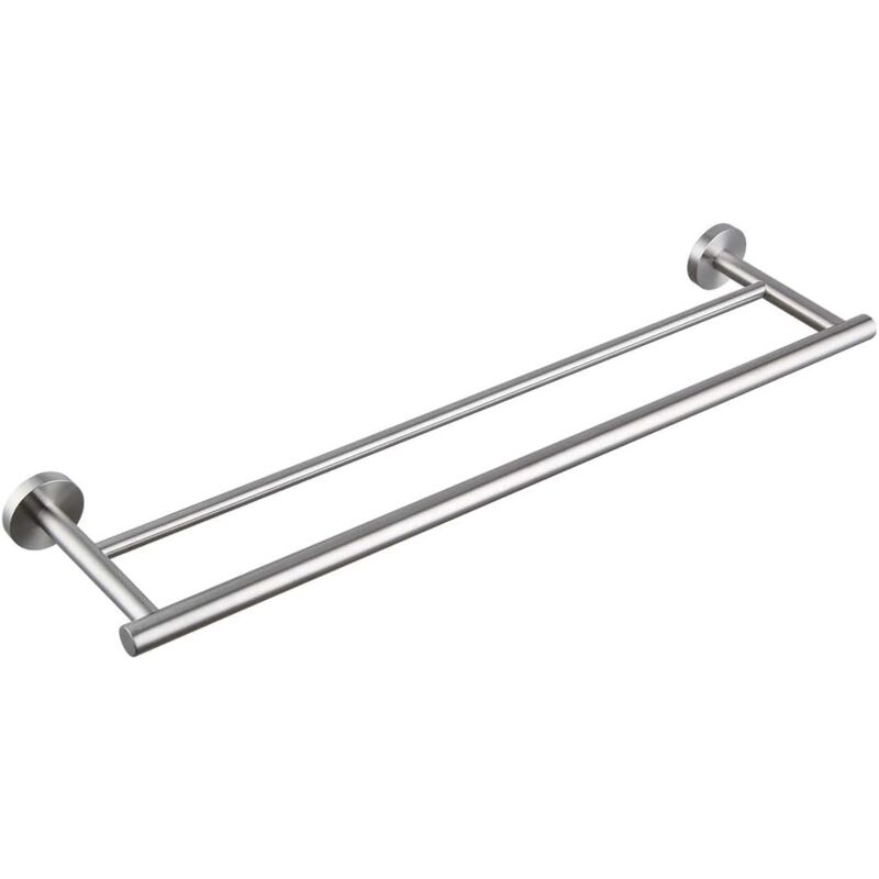 foto del prodotto sollbry portasciugamani da bagno, portasciugamani doppio, 40 cm, montaggio a parete in acciaio inox, finitura spazzolata