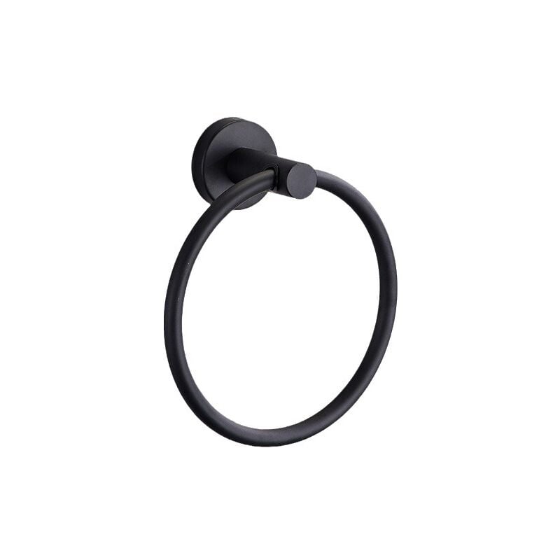 foto del prodotto sollbry portasciugamani da parete in acciaio inox 304 satinato nero, portasciugamani rotondo per bagno e cucina nero 16,5 x 5,5 x 5,5 cm 