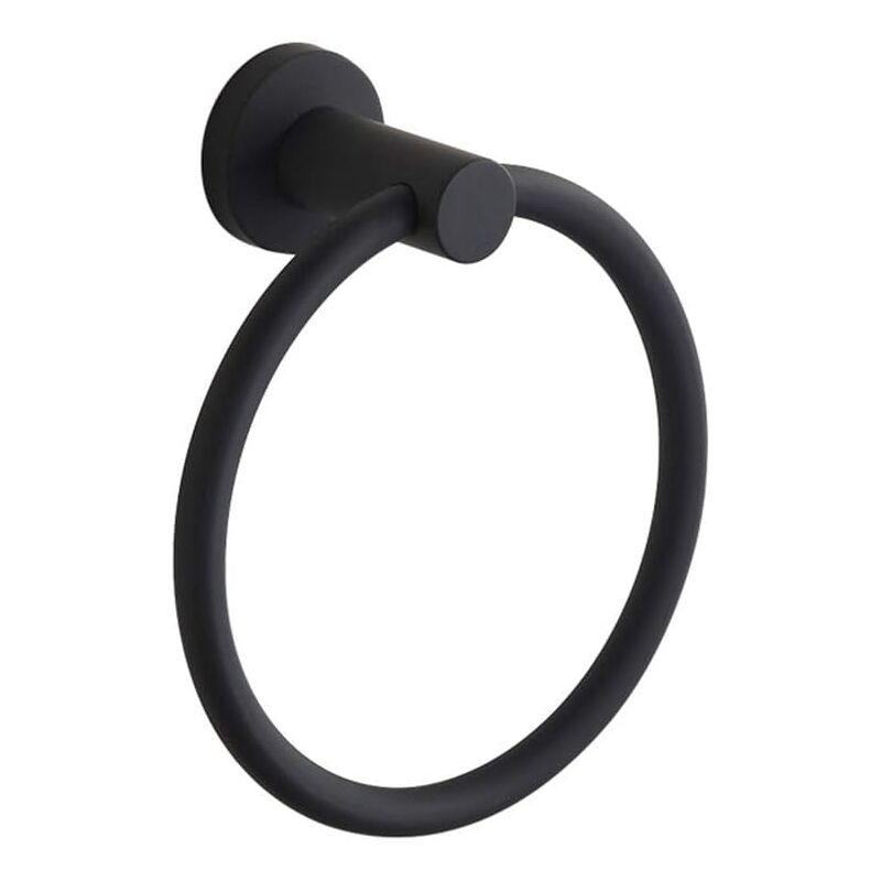foto del prodotto sollbry portasciugamani rotondo in acciaio inox per bagno, nero