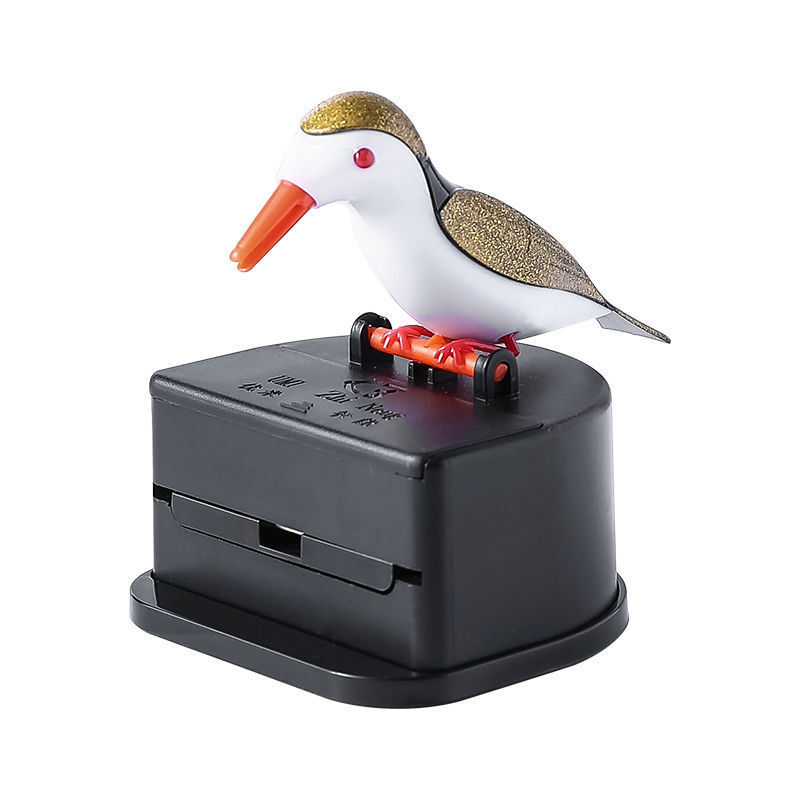foto del prodotto sollbry portastuzzicadenti a forma di uccellino, portastuzzicadenti creativo a forma di uccellino, portastuzzicadenti oro 