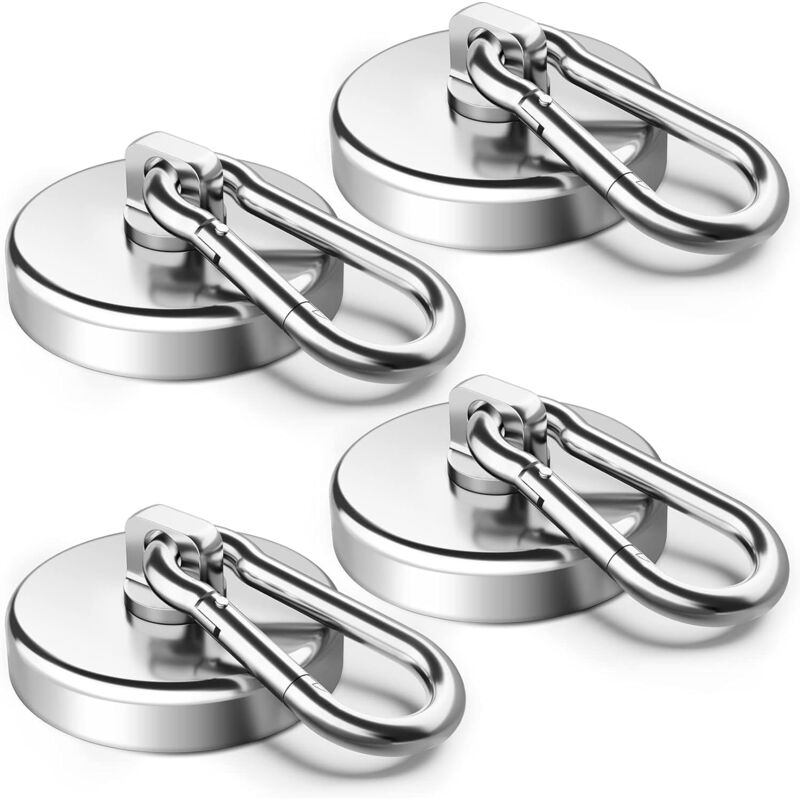 foto del prodotto sollbry potente gancio magnetico 40 kg, 4 pezzi magneti al neodimio super potenti da 36 mm, ganci magnetici rotanti a 360 , gancio per battiscopa