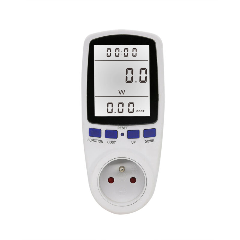 foto del prodotto sollbry presa bianca con contatore di energia, display lcd, 16 a, 230 v, 50 hz, consumo energetico, amperaggio, tensione, potenza massima 3680 w 58