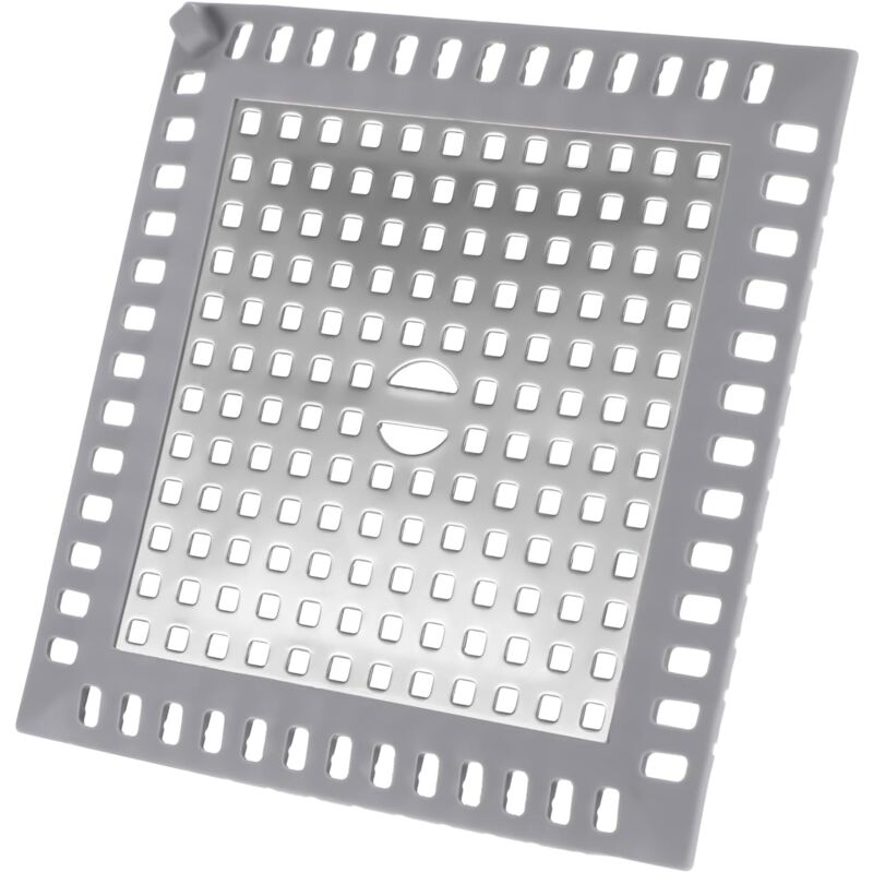 foto del prodotto sollbry protezione per scarico quadrato, filtro per capelli, filtro per scarico in acciaio inox e silicone, copertura per scarico doccia quadrata