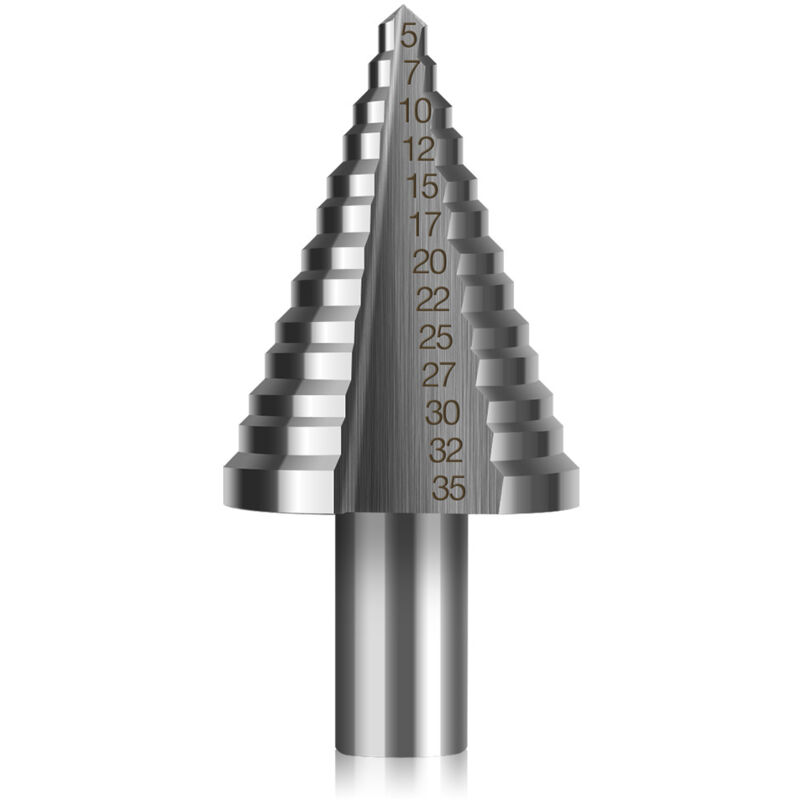 foto del prodotto sollbry punta per trapano a gradini hss, punta per trapano a gradini con svasatura a doppio taglio 5 mm 35 mm con rivestimento in titanio, punta
