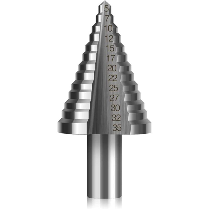 foto del prodotto sollbry punta per trapano a gradini hss, punta per trapano a gradini conica a doppio taglio 5 mm 35 mm con rivestimento in titanio, solida,
