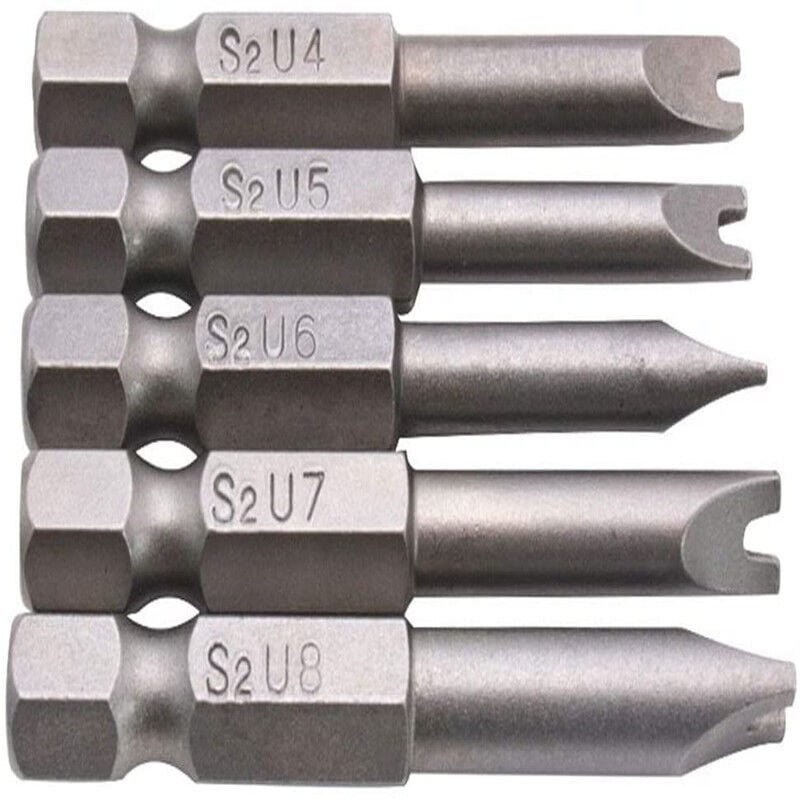foto del prodotto sollbry punte per cacciavite a forma di u, punte per cacciavite magnetiche in lega di acciaio s2, lunghezza 50 mm, gambo esagonale da 1 4