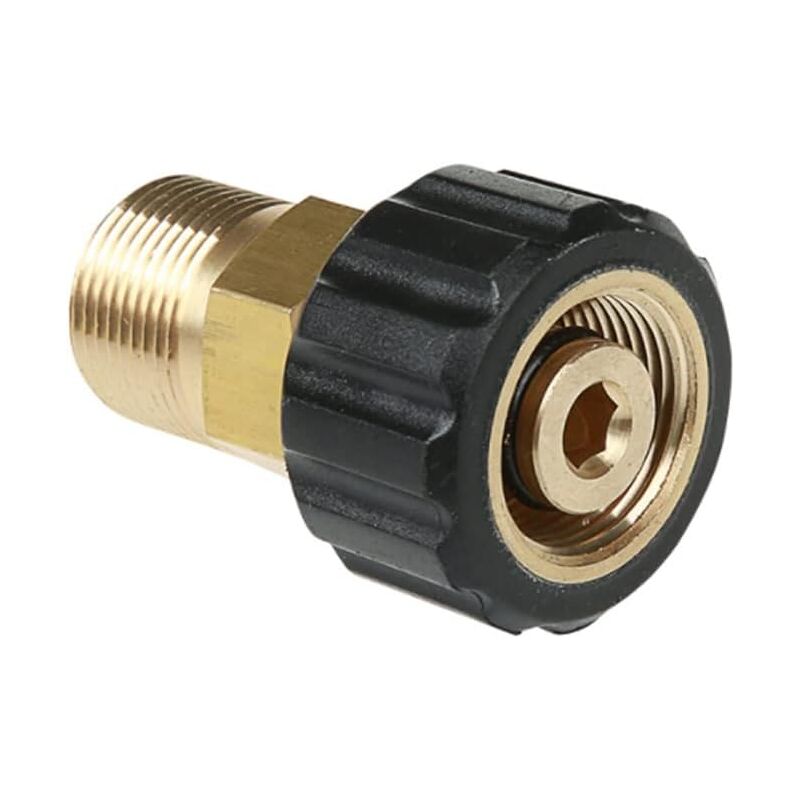foto del prodotto sollbry raccordo per idropulitrice in ottone, metrico m22 x 14 mm perno femmina convertibile in connettore a innesto rapido filettato maschio m22