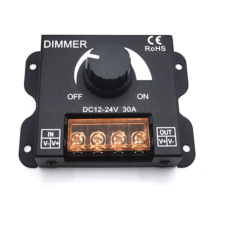 foto del prodotto sollbry regolatore dimmer led monocolore 12v 24v 30a per strisce led, nastri luminosi, controllo dell illuminazione, luminosit , nero