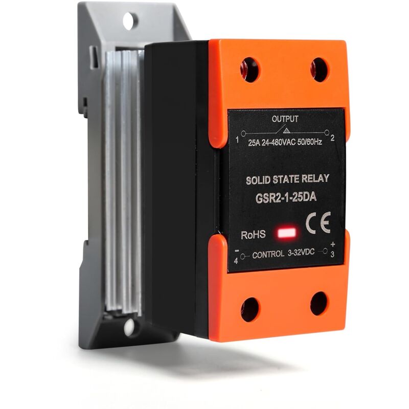 foto del prodotto sollbry rel a stato solido, gsr2 1 25da rel a stato solido integrato con rel ssr rel a stato solido controllo cc ca montaggio su guida din