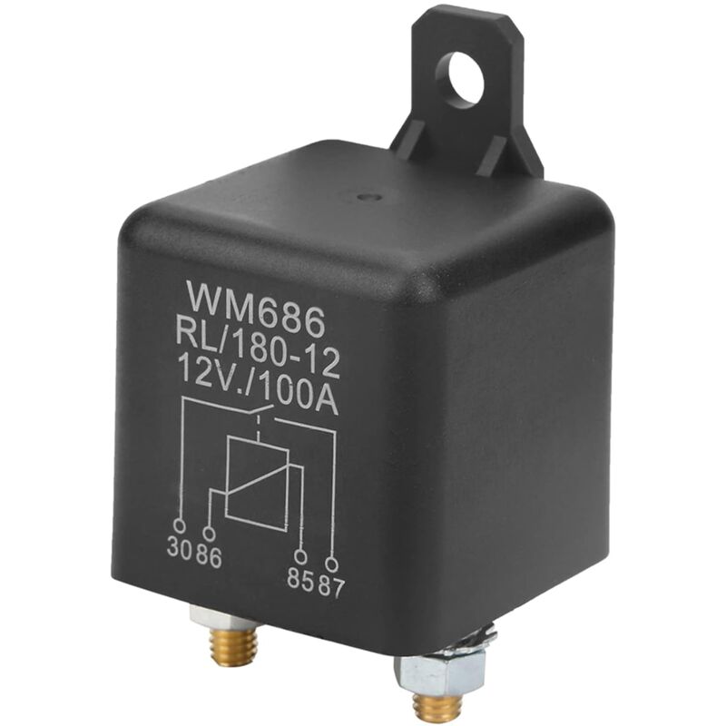 foto del prodotto sollbry rel di avviamento per auto ad alta resistenza wm686 da 12 v, 100 a, a 4 pin, posizione normalmente aperta, controllo batteria,