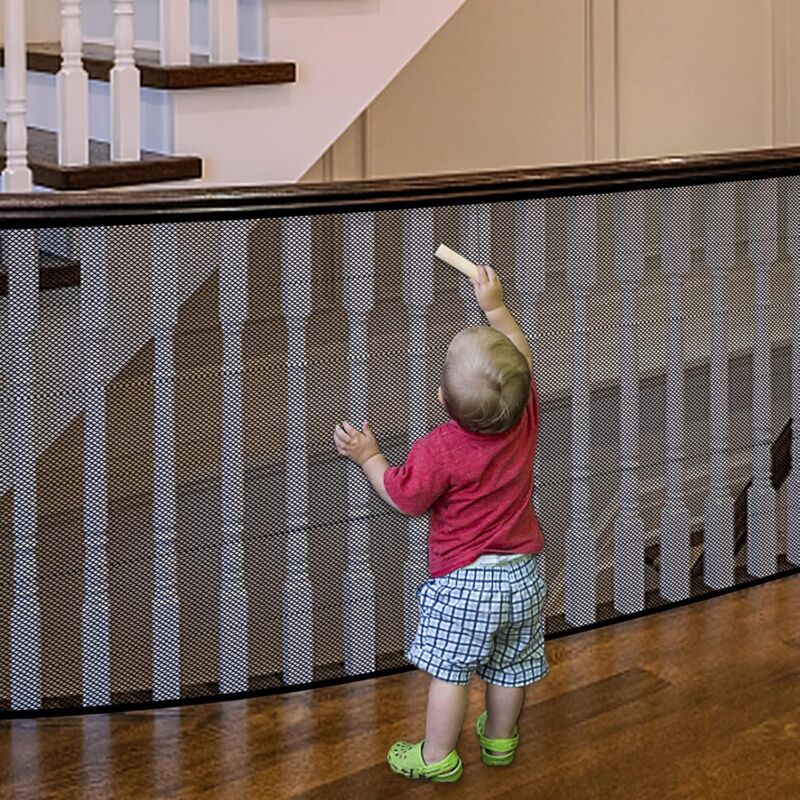 foto del prodotto sollbry rete di sicurezza per ringhiere delle scale per bambini, animali domestici e giocattoli 79x300 m , rete di sicurezza per ringhiere dei