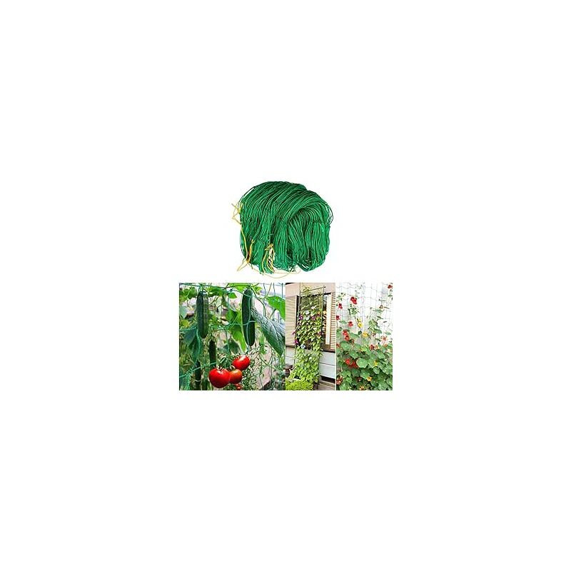 foto del prodotto sollbry rete per piante rampicanti, rete per traliccio da giardino, 5 m x 2 m, rete di supporto per piante rampicanti, rete di fissaggio per piante