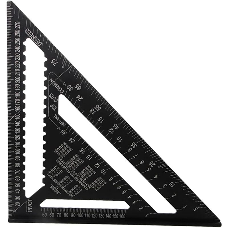 foto del prodotto sollbry righello triangolare da 30 cm, in lega di alluminio, quadrato, per falegnameria, metrico, professionale, per lavori in legno, con