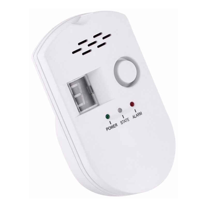 foto del prodotto sollbry rilevatore di perdite di gpl gas naturale gas di carbone, monitor del sensore plug in con allarme acustico e display digitale a led, per