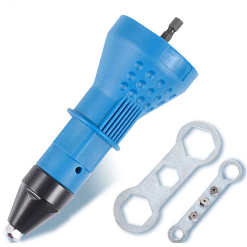 foto del prodotto sollbry rivettatrice, accessorio professionale per pistola rivettatrice elettrica, strumento di inserimento adattatore per trapano rivettatore a