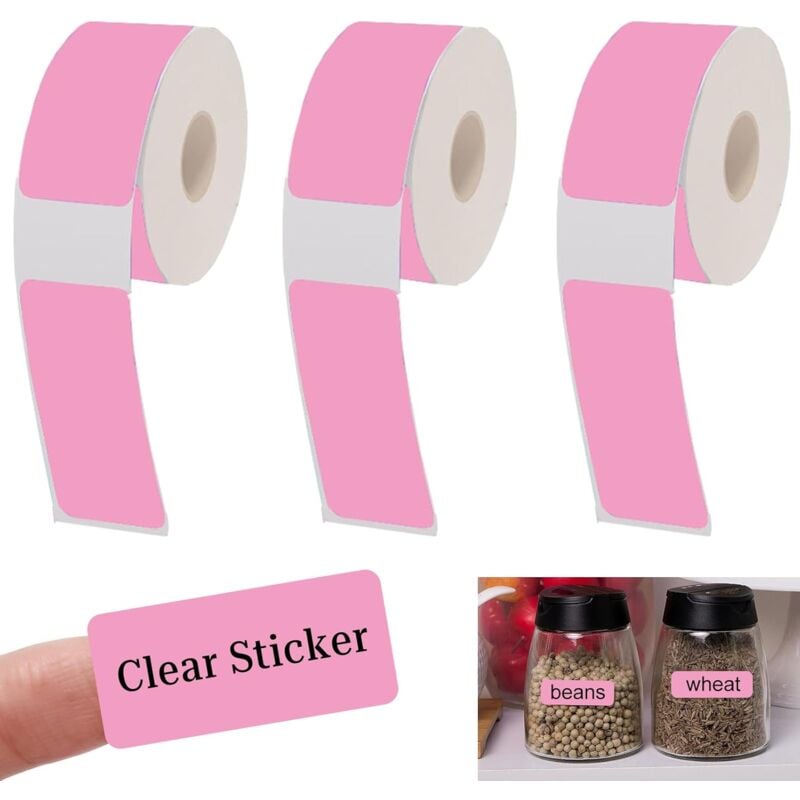 foto del prodotto sollbry rotoli di carta per etichette autoadesive termiche 1240160 mm per scuole, casa, ufficio, piccole imprese, 160 nastri rotolo rosa 