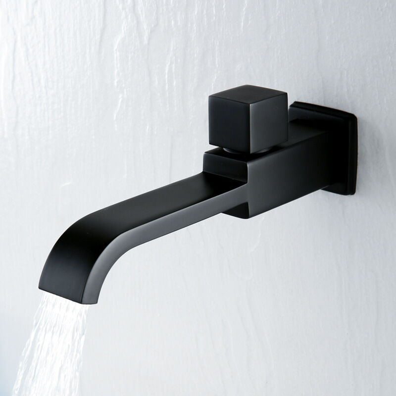 foto del prodotto sollbry rubinetto per lavabo, rubinetto dell acqua, rubinetto a parete antiossidante in ottone nero opaco, rubinetto per acqua fredda per cucina e