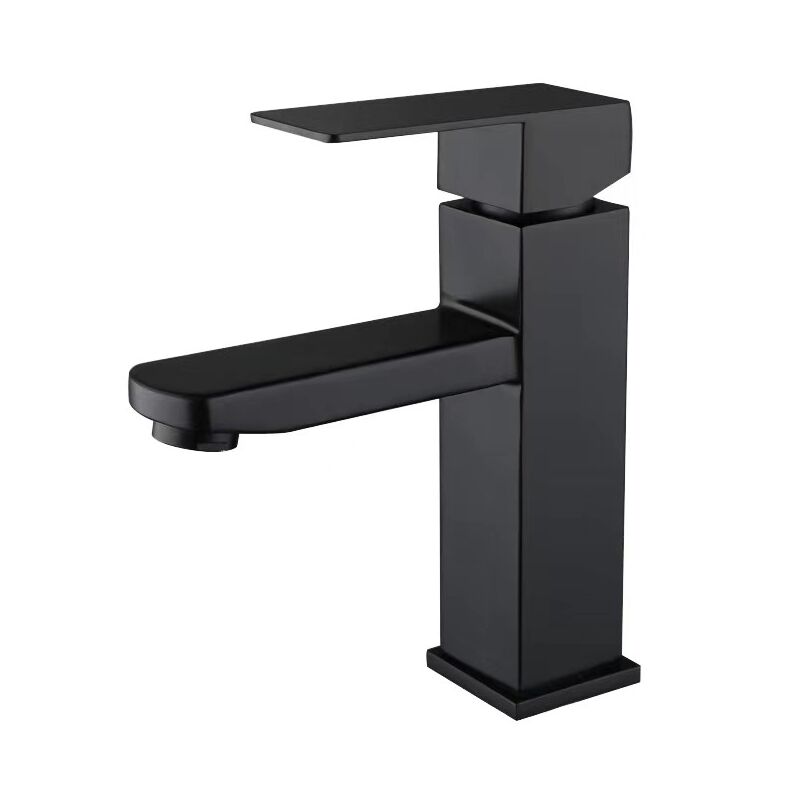 foto del prodotto sollbry rubinetto per lavandino nero, rubinetto per bagno nero con acqua calda e fredda disponibile, miscelatore per lavandino in acciaio