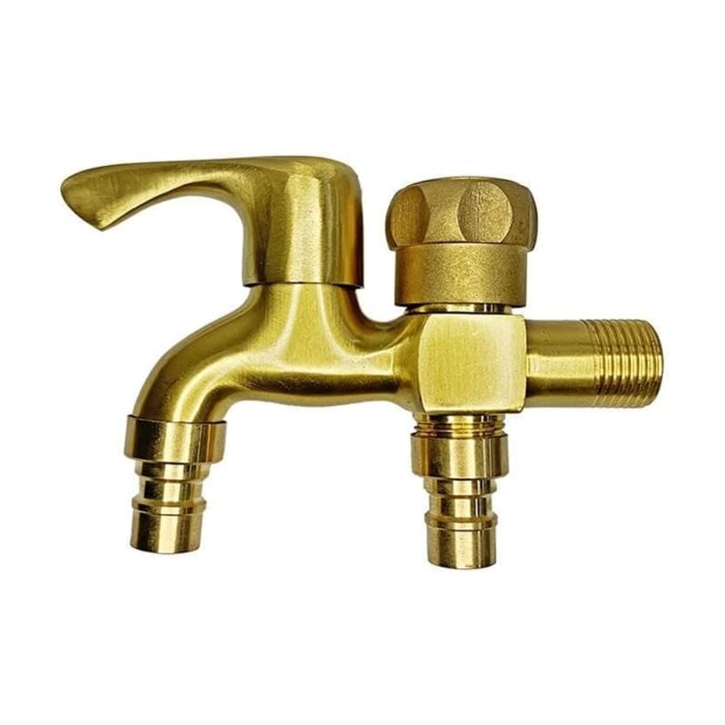 foto del prodotto sollbry rubinetto per lavatrice in ottone a doppio uso, valvola angolare per bagno, rubinetto da giardino, miscelatore per esterni dimensioni 