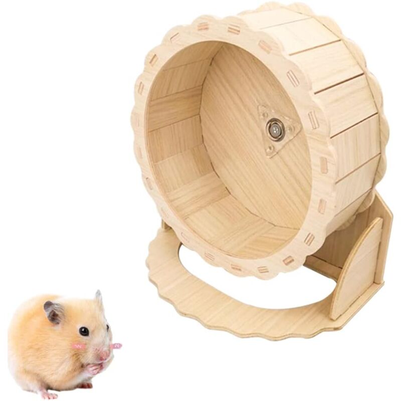 foto del prodotto sollbry ruota per criceti, ruota per esercizi in legno silenziosa, ruota per criceti, ruota per esercizi in legno per criceti, ruota per esercizi