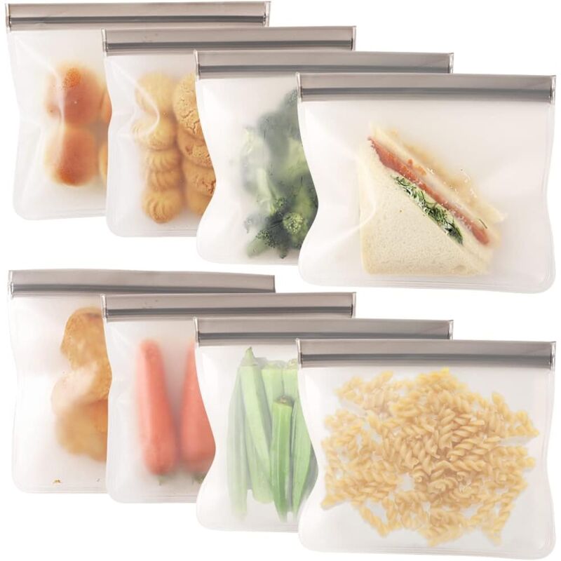 foto del prodotto sollbry sacchetti riutilizzabili con cerniera, sacchetti per la conservazione degli alimenti, sacchetti riutilizzabili a tenuta stagna per marinare