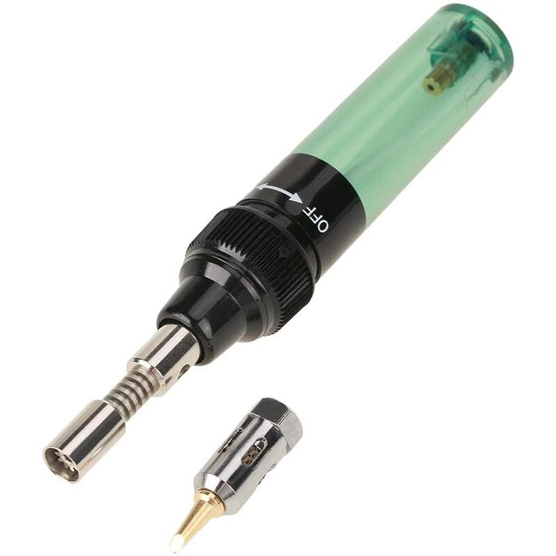 foto del prodotto sollbry saldatore a gas senza fili, torcia a gas butano, saldatore a pistola, penna per saldatura 1300 verde 