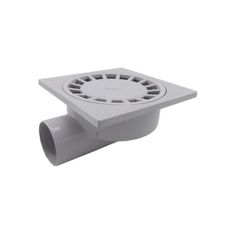 foto del prodotto sollbry scarico a pavimento per bagno, doccia, 200 mm x 200 mm, scarico 75 mm, in plastica pvc, bianco