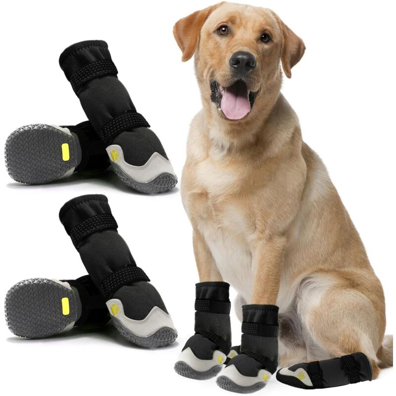 foto del prodotto sollbry scarpe per cani per pavimenti caldi, stivali antiscivolo e protezioni per le zampe per le giornate estive piovose, stivali da neve