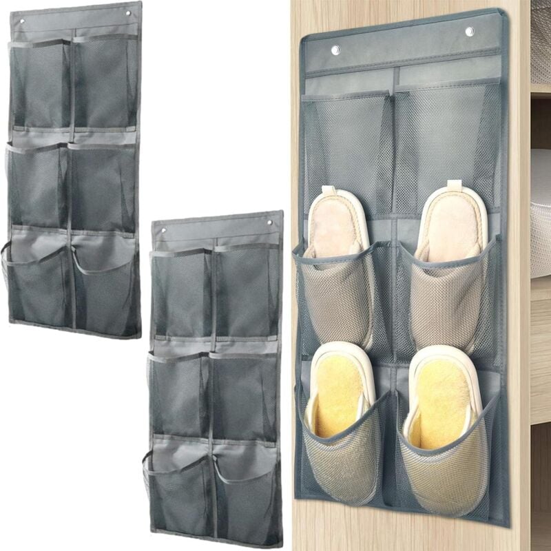 foto del prodotto sollbry scarpiera sospesa da 2 pezzi, organizer per scarpe pieghevole sopra la porta, scarpiera sospesa multifunzionale, per camper, camera da