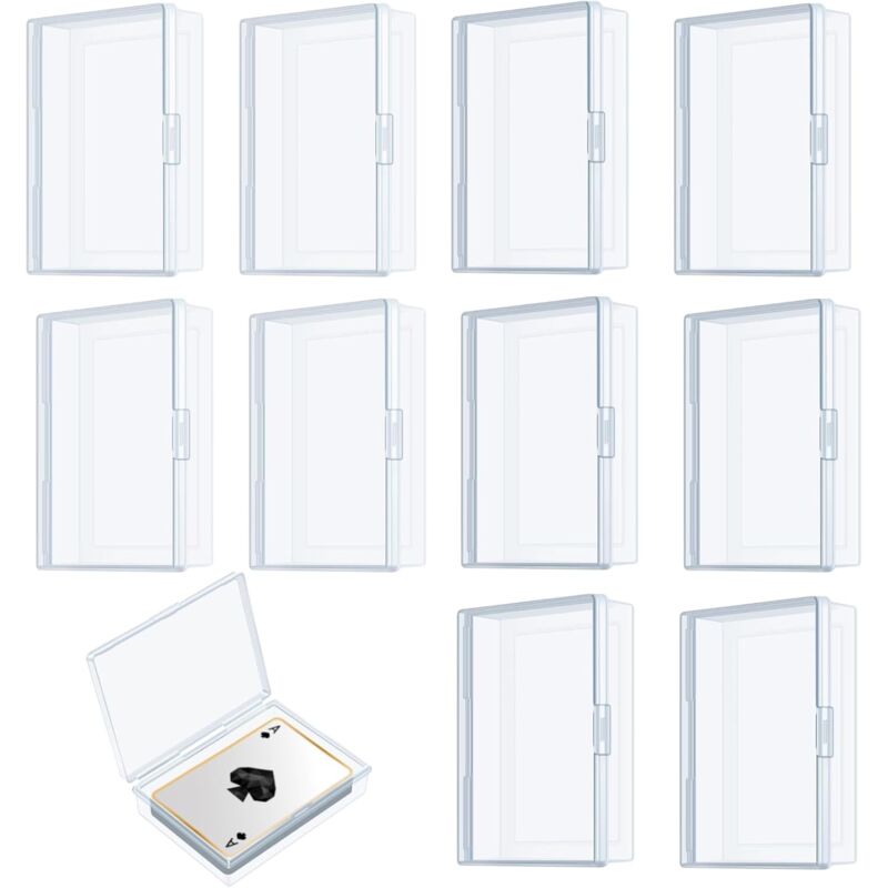 foto del prodotto sollbry scatola per carte da gioco da 10 pezzi, scatola porta carte, piccola scatola di plastica con coperchio, piccola scatola portaoggetti, adatta