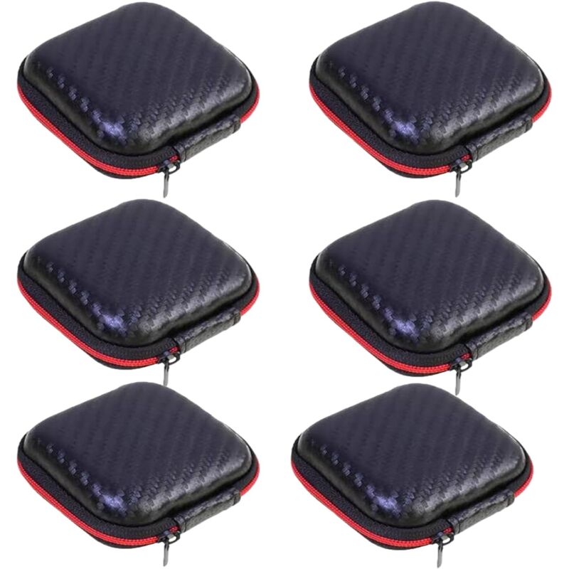 foto del prodotto sollbry scatola per cuffie portatili da 6 pezzi, mini borsa in eva, borsa portaoggetti, custodia rigida con cerniera, pu essere utilizzata per