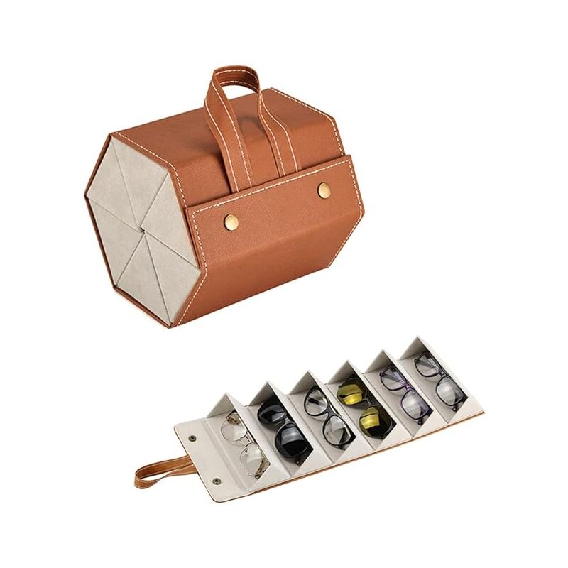 foto del prodotto sollbry scatola per occhiali portatile, scatola per occhiali, organizer per occhiali da sole, custodia per occhiali da sole, supporto per occhiali da