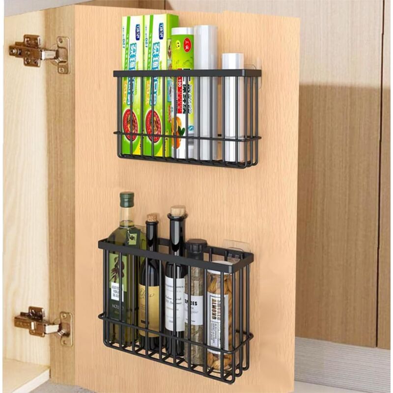 foto del prodotto sollbry scatole portaoggetti per ante di mobili da cucina, scatole portaoggetti adesive da parete, organizer per guardaroba bagno frigorifero per