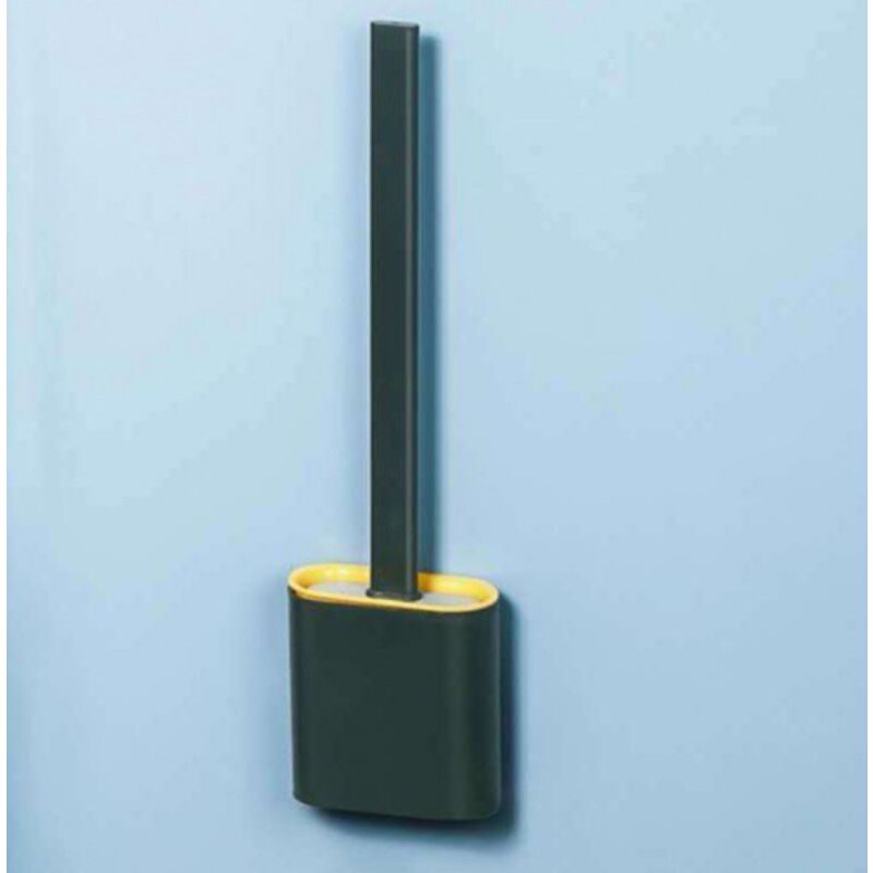 foto del prodotto sollbry scopino per wc in silicone, scopino per wc con supporto ad asciugatura rapida, scopino per wc con manico lungo staccabile, scopino per wc