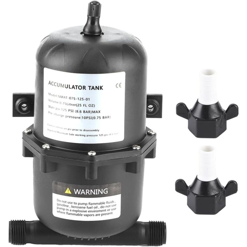 foto del prodotto sollbry serbatoio di accumulo da 0,75 l, 125 psi, serbatoio di pressione, pompa dell acqua, controllo del flusso, impermeabile per camper, barche