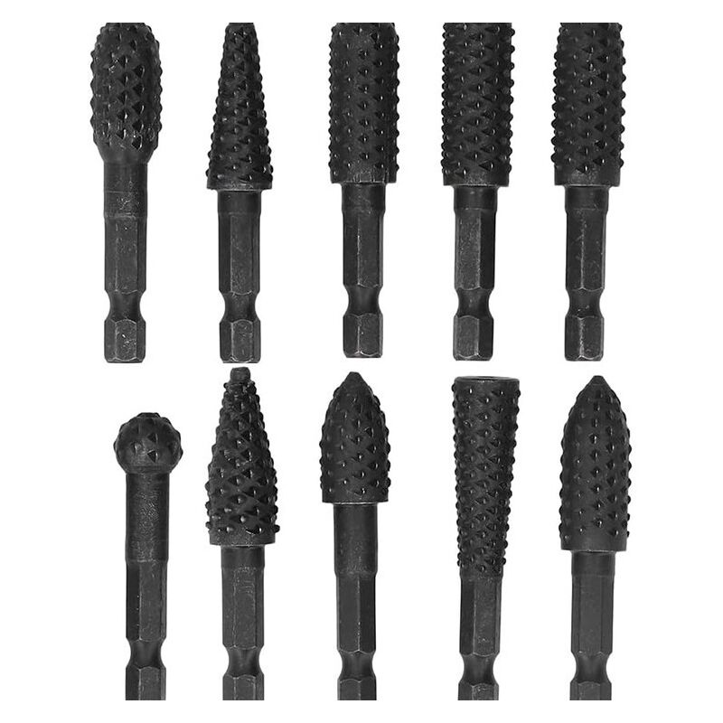 foto del prodotto sollbry set di 10 raspe rotanti per intaglio del legno e sbavatura, modellatura e scanalatura della gomma