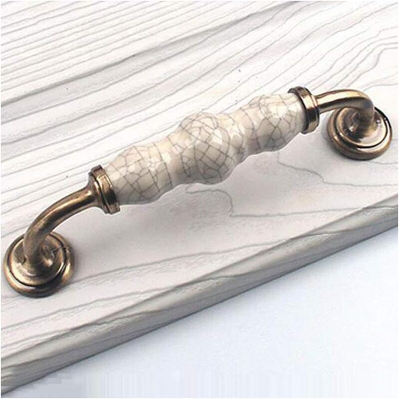 foto del prodotto sollbry set di 2 maniglie per mobili, maniglie per porte in ceramica con motivo a fessure, con viti per armadi, credenze, cassetti, distanza dal