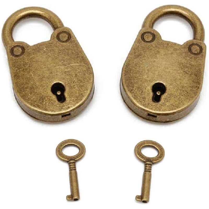foto del prodotto sollbry set di 2 mini lucchetti in bronzo antico con chiave design orso