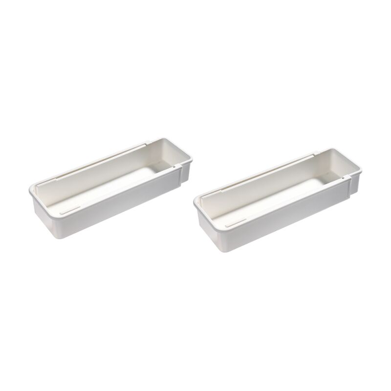 foto del prodotto sollbry set di 2 organizer per cassetti, contenitore portaoggetti in plastica per cucina e ufficio, organizer espandibile per posate, trucchi e