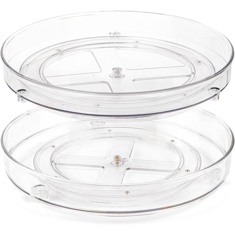 foto del prodotto sollbry set di 2 piatti girevoli lazy susan, vassoi portaoggetti girevoli a 360 per cucina e bagno 23,5 x 3,6 cm 