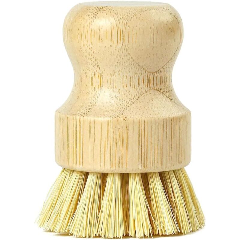 foto del prodotto sollbry set di 2 spazzole per piatti in legno, spazzola per la pulizia dei funghi in bamb e sisal, spazzola per piatti e verdure in legno,
