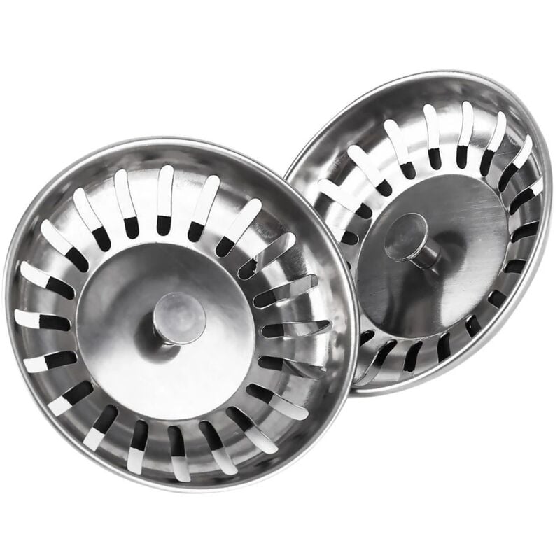 foto del prodotto sollbry set di 2 tappi per lavello da cucina in acciaio inox, filtro universale per lavello da cucina da 78 mm, tappo di scarico anti intasamento