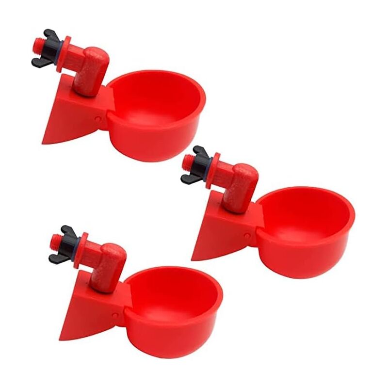 foto del prodotto sollbry set di 3 abbeveratoi automatici per pollame, uccelli, quaglie, polli, galli rosso 
