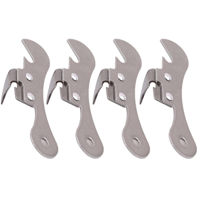 foto del prodotto sollbry set di 4 apriscatole, apriscatole manuale, lattina, acciaio inossidabile, argento, 9,6 cm x 3 cm
